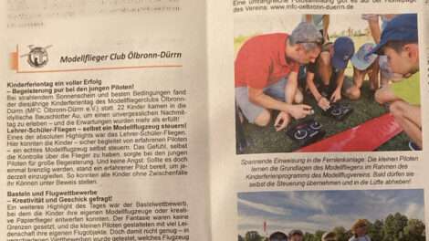 Kinderferientag des MFC Ölbronn-Dürrn im Gemeindeblatt